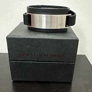 Armani Exchange Black and Gunmetal Bracelet